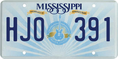 MS license plate HJO391