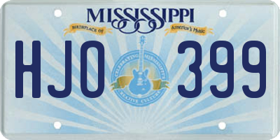 MS license plate HJO399