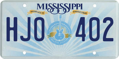 MS license plate HJO402