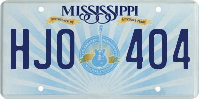 MS license plate HJO404