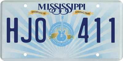 MS license plate HJO411
