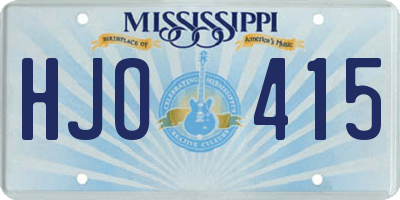MS license plate HJO415