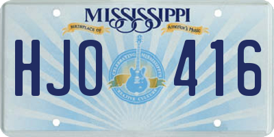 MS license plate HJO416