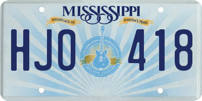 MS license plate HJO418
