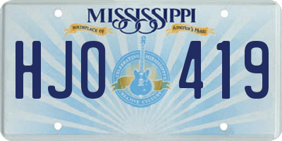 MS license plate HJO419