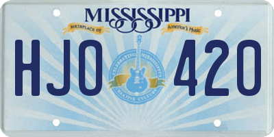 MS license plate HJO420