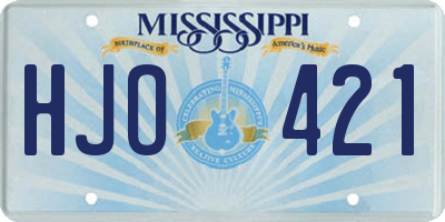 MS license plate HJO421