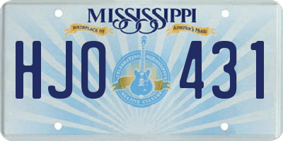 MS license plate HJO431