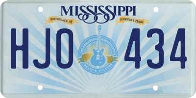 MS license plate HJO434