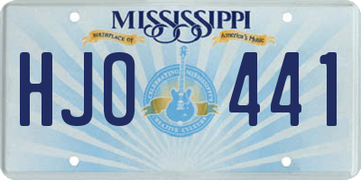 MS license plate HJO441