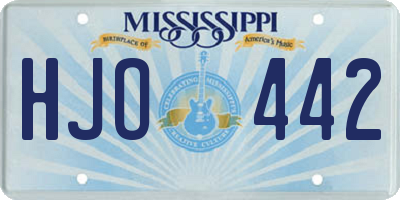 MS license plate HJO442