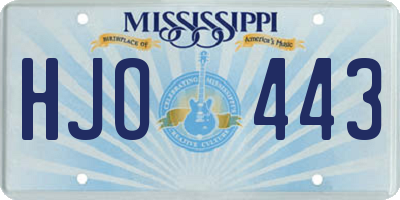 MS license plate HJO443