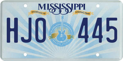 MS license plate HJO445