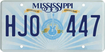 MS license plate HJO447
