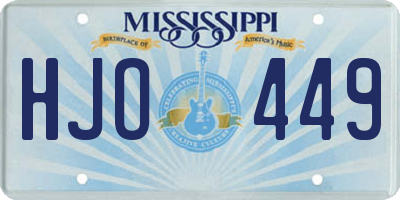 MS license plate HJO449