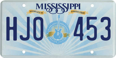 MS license plate HJO453