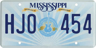 MS license plate HJO454