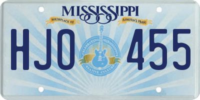 MS license plate HJO455