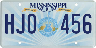 MS license plate HJO456