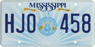 MS license plate HJO458