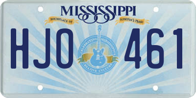 MS license plate HJO461