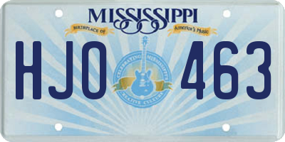 MS license plate HJO463