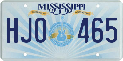 MS license plate HJO465