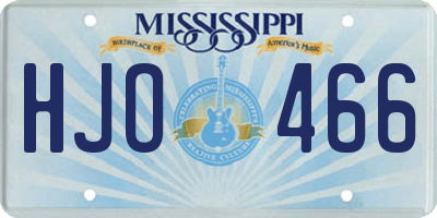 MS license plate HJO466