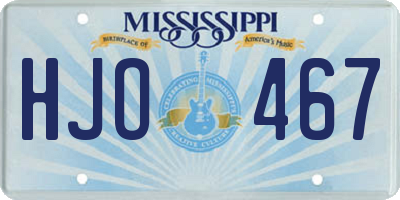 MS license plate HJO467