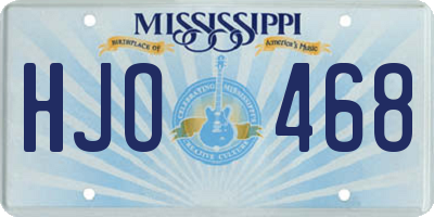 MS license plate HJO468