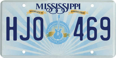 MS license plate HJO469