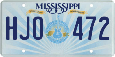 MS license plate HJO472