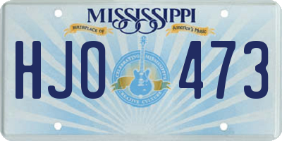 MS license plate HJO473