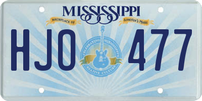 MS license plate HJO477