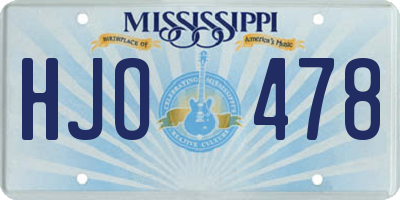 MS license plate HJO478