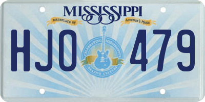 MS license plate HJO479