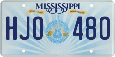 MS license plate HJO480