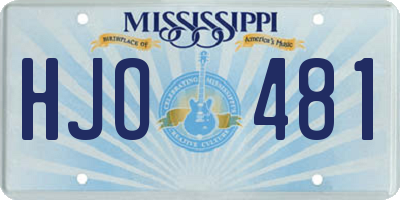 MS license plate HJO481