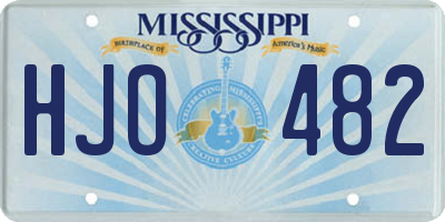 MS license plate HJO482