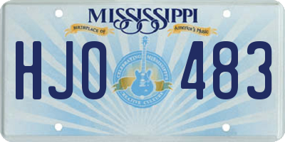 MS license plate HJO483