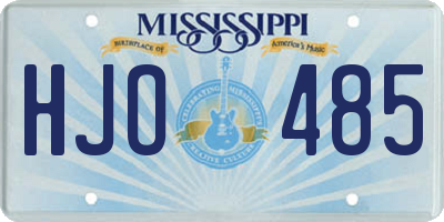 MS license plate HJO485