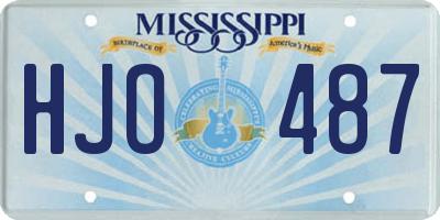 MS license plate HJO487
