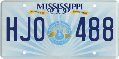 MS license plate HJO488