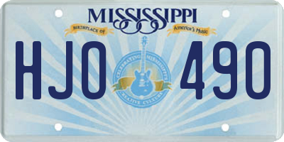 MS license plate HJO490