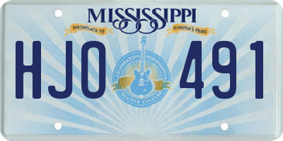 MS license plate HJO491