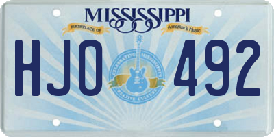 MS license plate HJO492