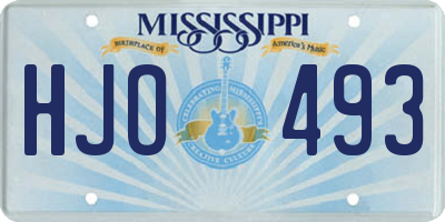 MS license plate HJO493