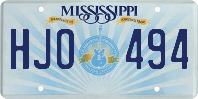 MS license plate HJO494