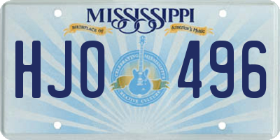 MS license plate HJO496