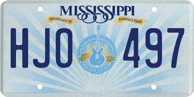 MS license plate HJO497